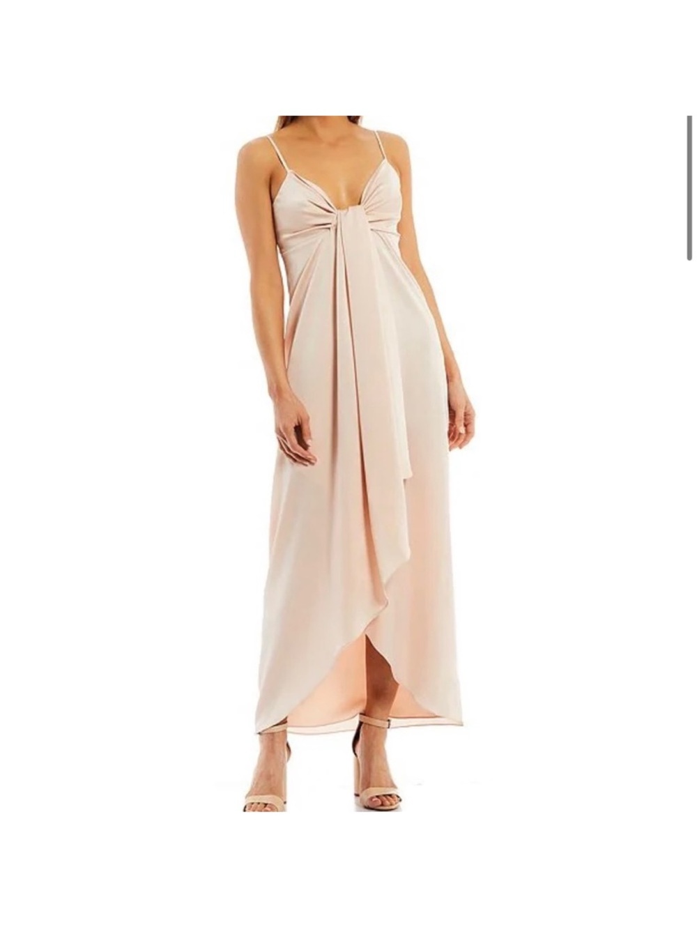 Gianni Bini Blush Pink Draped Knot Maxi Dress